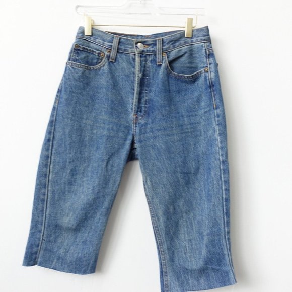 Re/Done Jeans Women Size 27 Cotton Denim Capri Button Fly High Rise Casual Retro